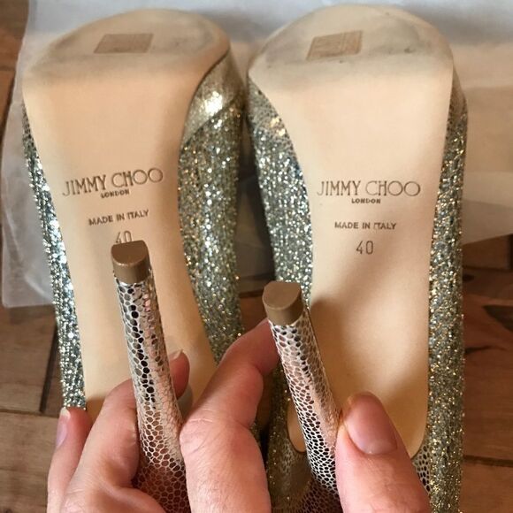 BRAND NEW JIMMY CHOO Luna champagne heels - Picture 11 of 13